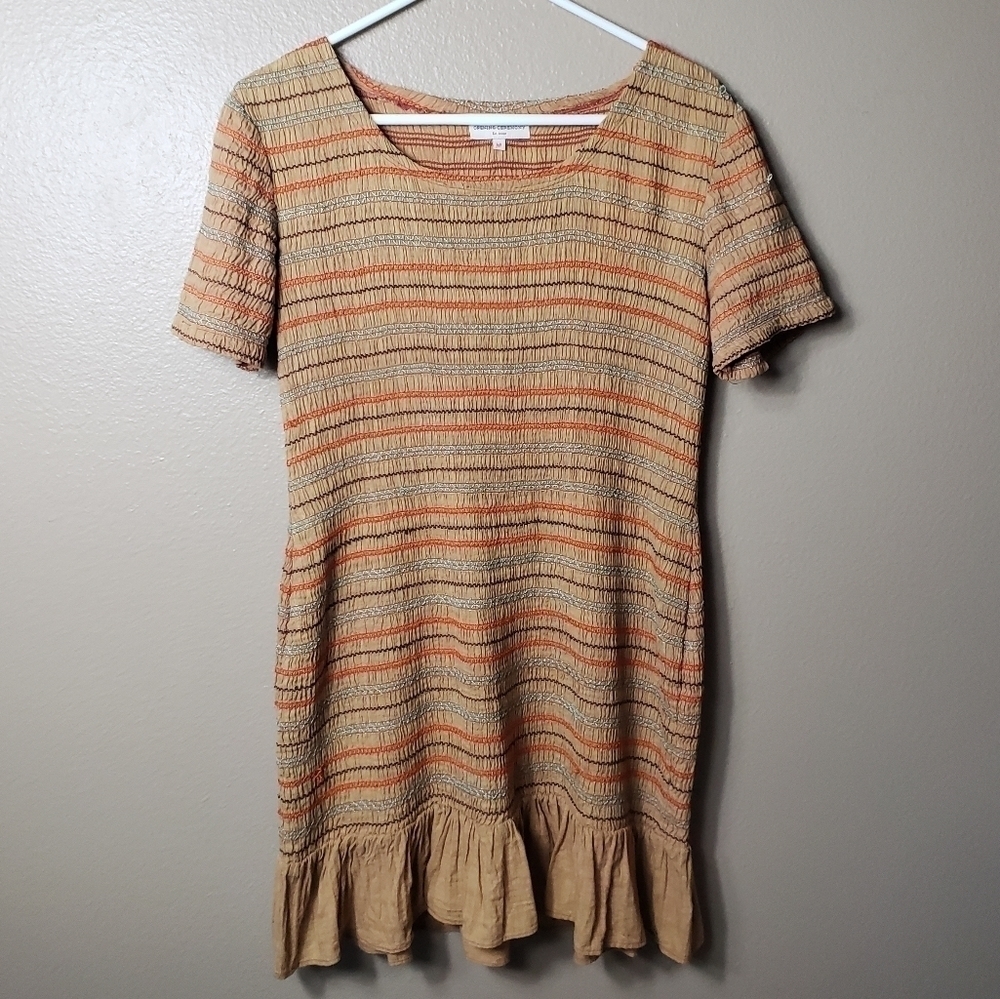 Opening Ceremony Smocked Ruffle Short Sleeve Midi Dress-Size M